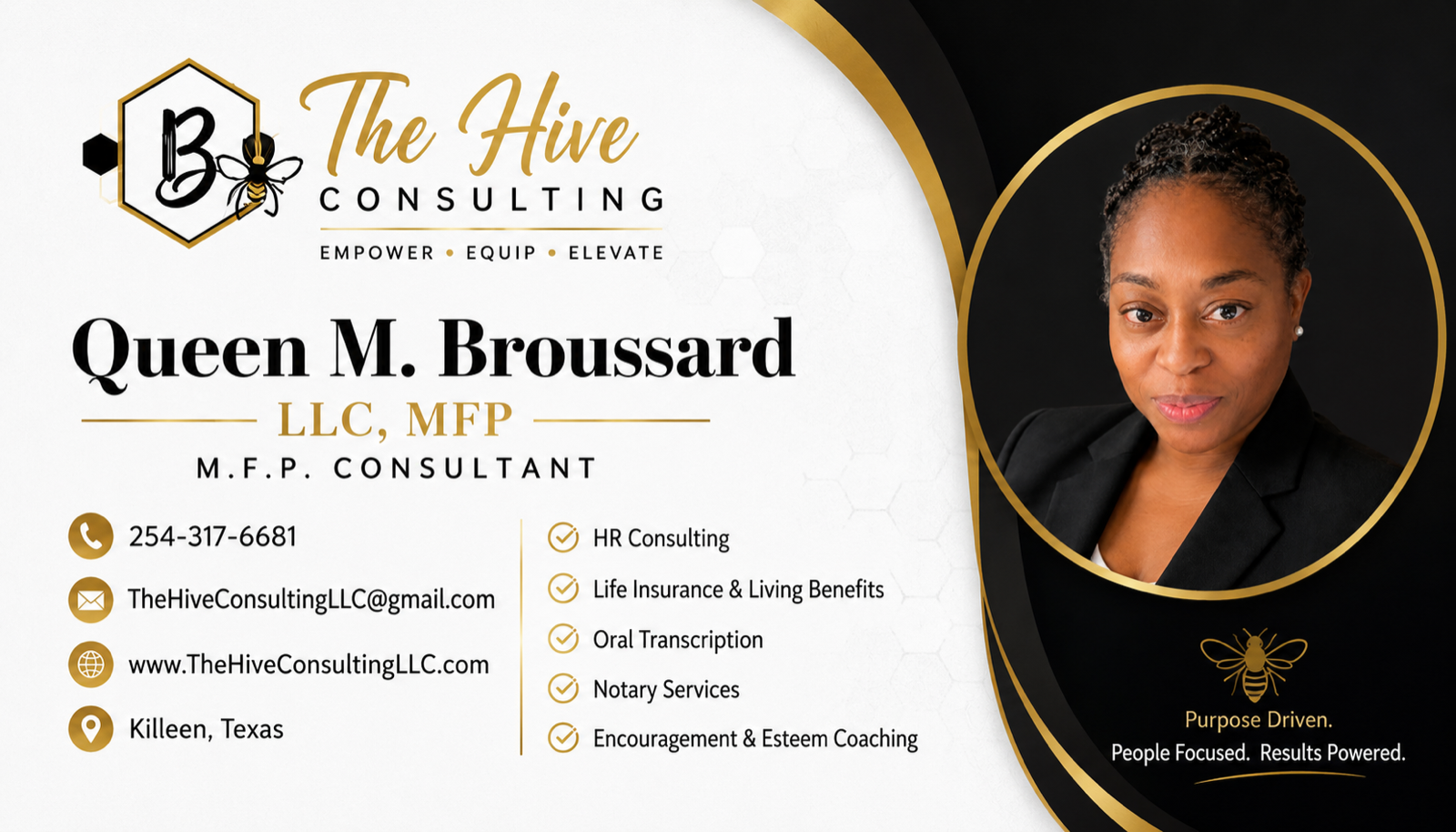 The Hive Consulting supplied business card graphic